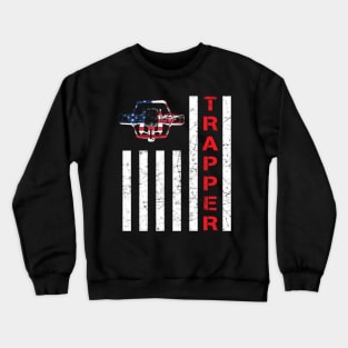 American Flag Trapping For Trappers And Hunters Crewneck Sweatshirt